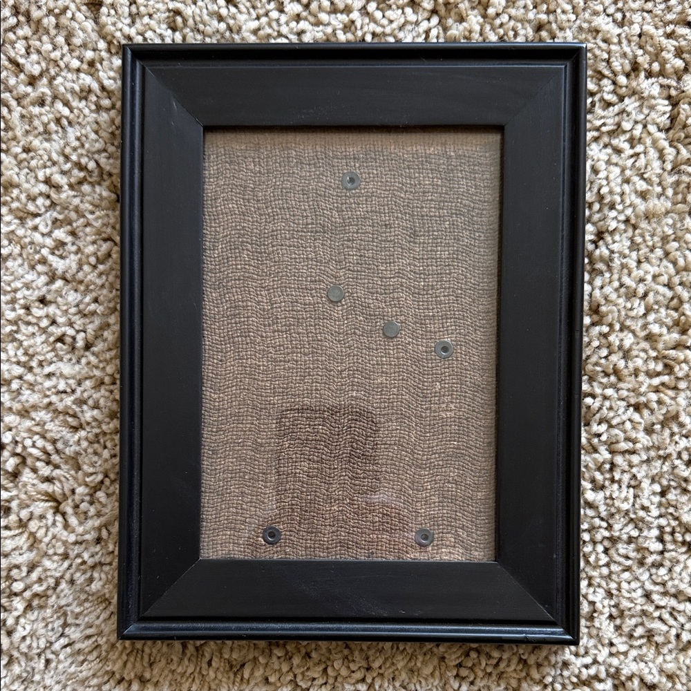 Black Wood Photo Frame with Burlap Mat